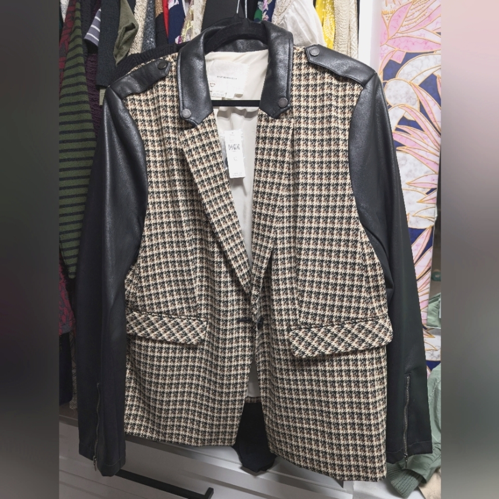 Anthropologie Mixed Material Blazer